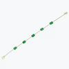 5Ct Certified Natural Green Emerald Bezel Set Tennis Chain Bracelet in 14k Gold - Image 2 - GEMHUB