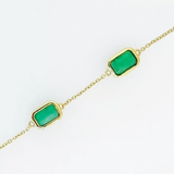 5Ct Certified Natural Green Emerald Bezel Set Tennis Chain Bracelet in 14k Gold - Image 3 - GEMHUB