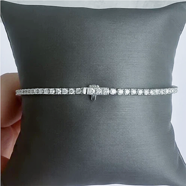 3.49Ct Natural Diamond Tennis Bracelet Engagement Wedding Round 14k Gold - Image 2 - GEMHUB