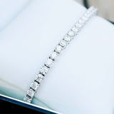 14k White Gold Sparkling Wedding Tennis Bracelet Certified Natural Diamond 6Ct - GEMHUB