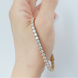 Round Cut 4.50CT IGI Certified Natural Diamond Tennis Bracelet 14K Yellow Gold - Image 4 - GEMHUB