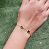 5Ct Certified Natural Green Emerald Bezel Set Tennis Chain Bracelet in 14k Gold - Image 4 - GEMHUB