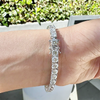 14K White Gold 7.00CT Round Cut Natural Diamond Tennis Bracelet Wedding Gift - Image 4 - GEMHUB