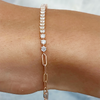 Martini Set Round Cut Natural IGI Diamond Tennis Chain Bracelet 14k Rose Gold - Image 2 - GEMHUB