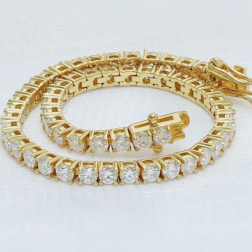 Certified GH/SI 6.20Ct Natural Diamond 14Kt Yellow Gold Tennis Bracelet Fro Her - Image 2 - GEMHUB