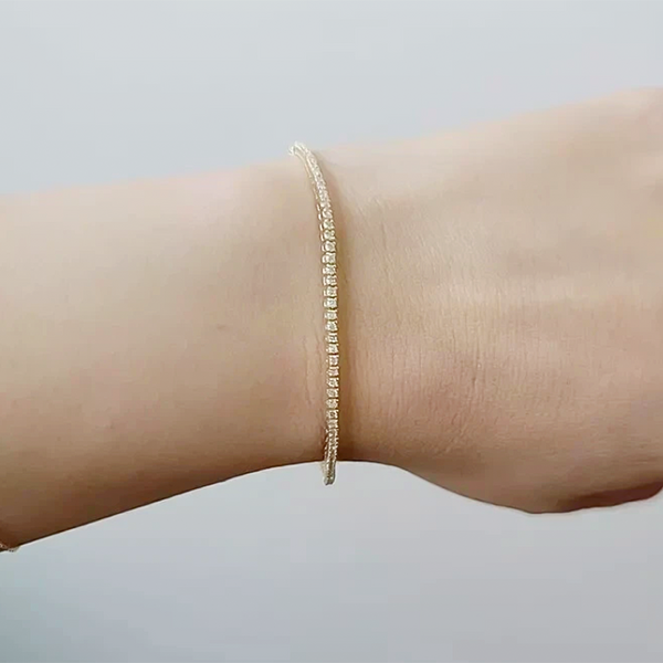 Elegant 14K Yellow Gold Natural Diamond Tennis Bracelet IGI Certified Daily Wear - Image 4 - GEMHUB