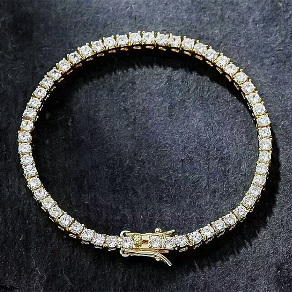 Certified 6.50Ct GH/VS Natural Diamond Tennis Bracelet For Her 14Kt Yellow Gold - Image 4 - GEMHUB