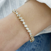 Multi Shapes Lab-Grown/CVD Diamond Bezel Set Tennis Bracelet 14k Yellow Gold - Image 4 - GEMHUB