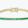 5.50Ct Round Cut Certified Natural Green Emerald Tennis Bracelet 14k Yellow Gold - Image 4 - GEMHUB