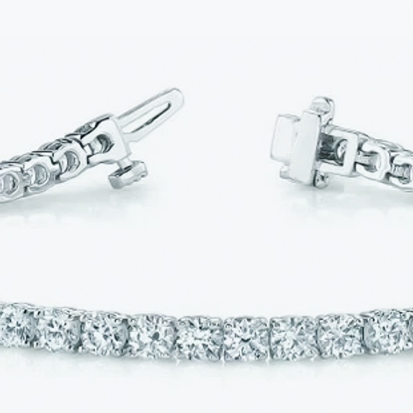 Natural Certified GH/VS Diamond 6.20Ct Women's Tennis Bracelet 14k White Gold - Image 4 - GEMHUB