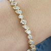 Multi Shapes Lab-Grown/CVD Diamond Bezel Set Tennis Bracelet 14k Yellow Gold - Image 3 - GEMHUB