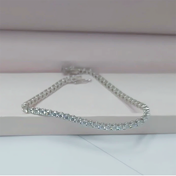 Natural Certified GH/VS Diamond 6.20Ct Women's Tennis Bracelet 14k White Gold - Image 3 - GEMHUB