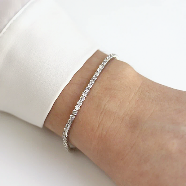 5CT Round Cut Natural Diamond Engagement Gift For Tennis Bracelet 14k White Gold - Image 3 - GEMHUB