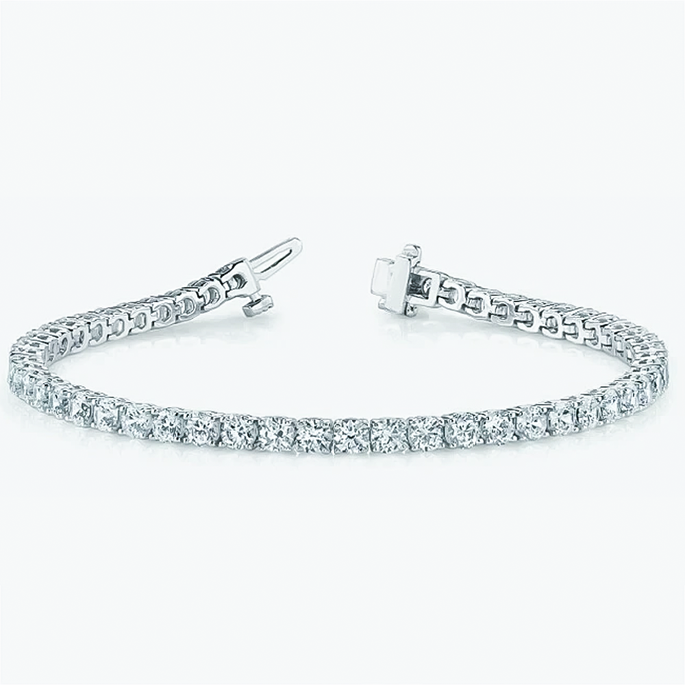 Natural Certified GH/VS Diamond 6.20Ct Women's Tennis Bracelet 14k White Gold - Image 2 - GEMHUB