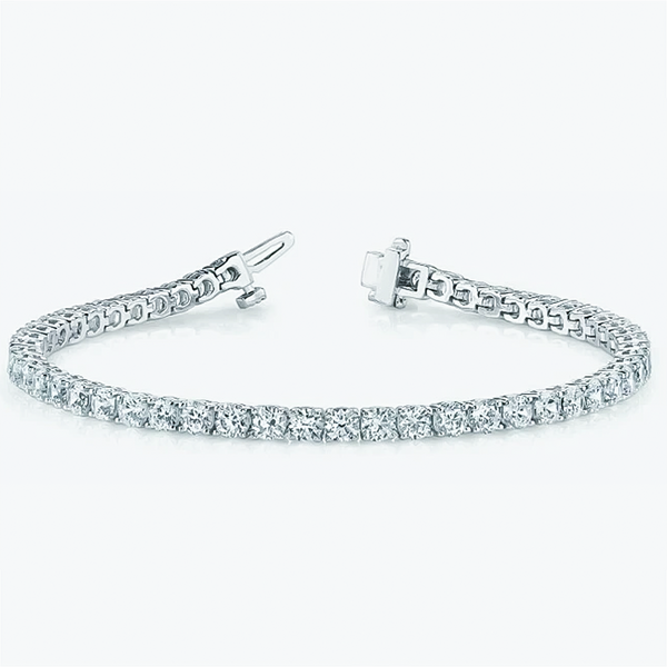 Natural Certified GH/VS Diamond 6.20Ct Women's Tennis Bracelet 14k White Gold - Image 2 - GEMHUB