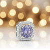 3 Ct Round Cut Blue Lab Grown Diamond Pendant - GEMHUB - View 4