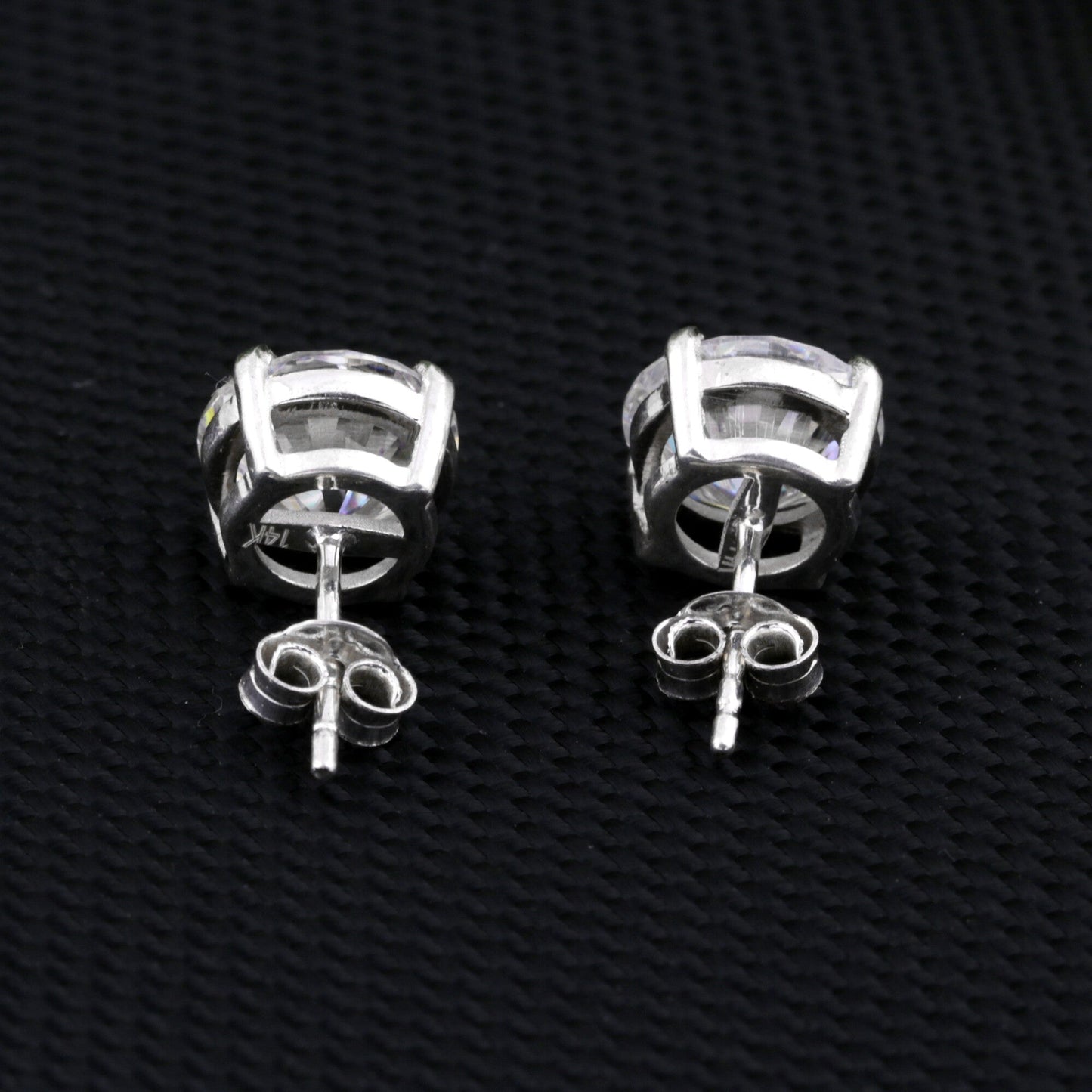 3 Ct Round Cut Lab Grown Diamond Earrings - View 4