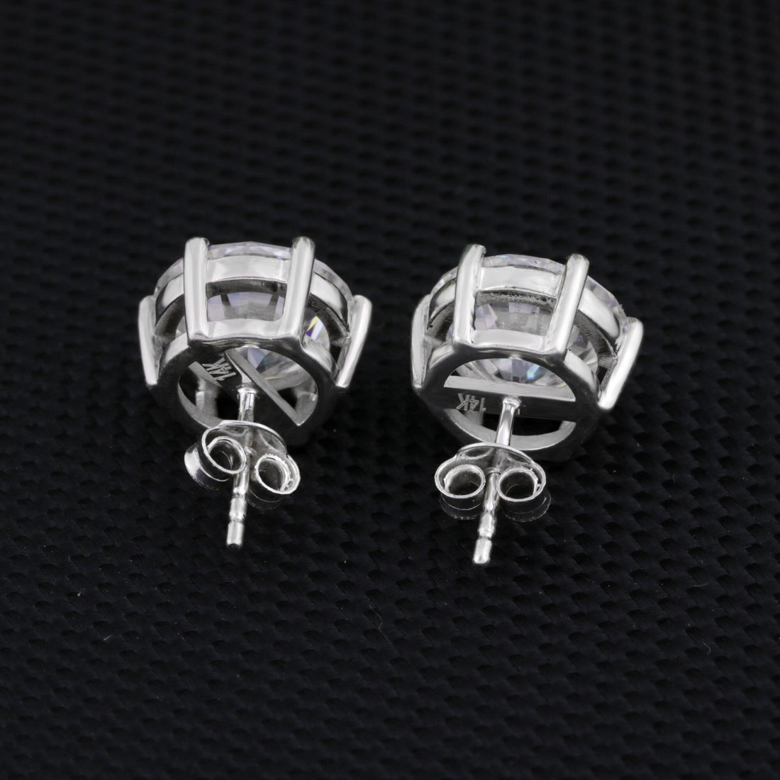 2 Ct Round Cut Lab Grown Diamond Earrings - View 4