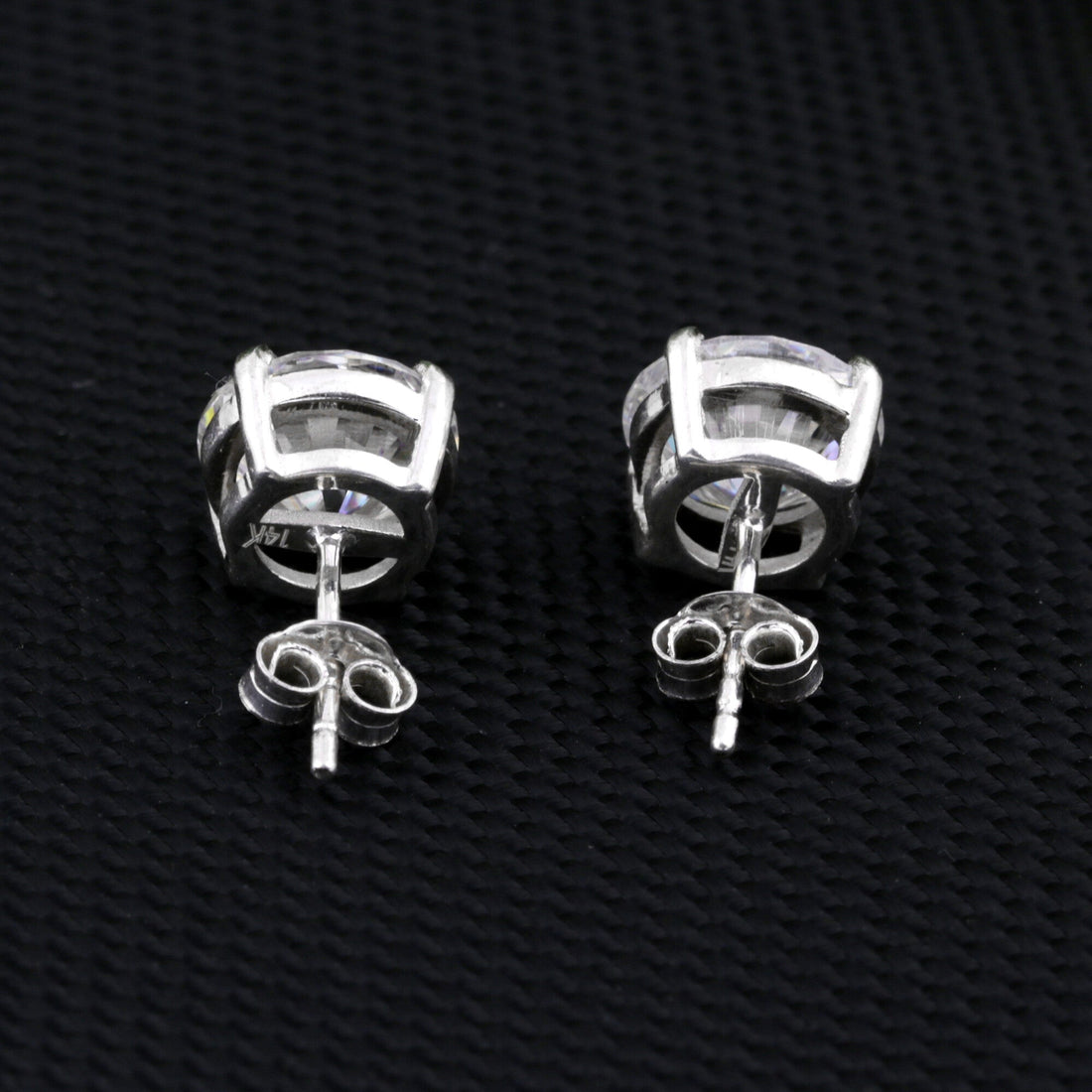 3 Ct Round Cut Lab Grown Diamond Earrings - View 4