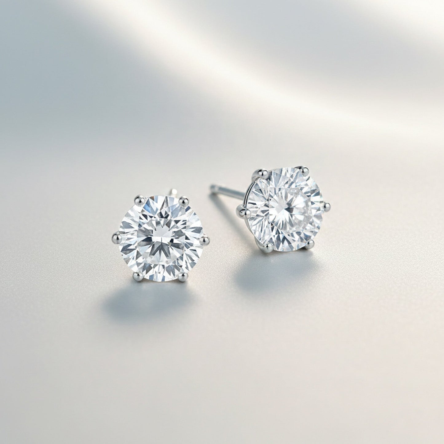 4.00 Ct Round Cut Lab Grown Diamond Earrings - View 5