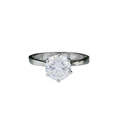 3.00 Ct Round Cut Lab Grown Diamond Ring — VS1 Clarity, 18k Gold Vermeil