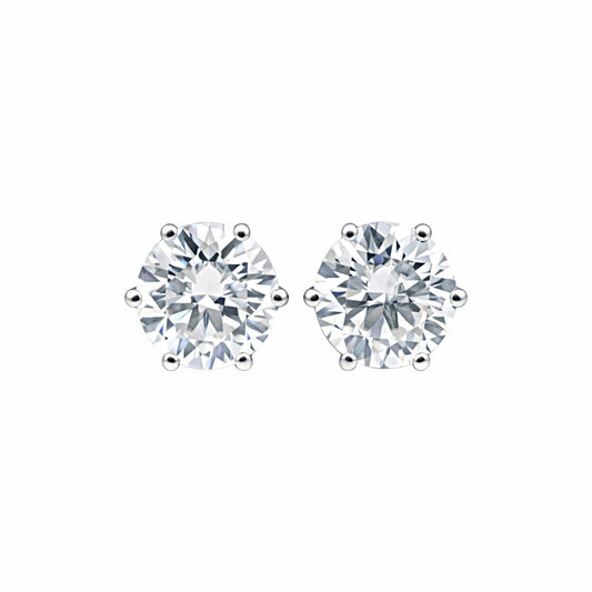 4.00 Ct Round Cut Lab Grown Diamond Earrings - GEMHUB
