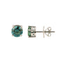 2 Ct Round Cut Blue Lab Grown Diamond Stud Earrings — VS1 Clarity, 18k Gold Vermeil