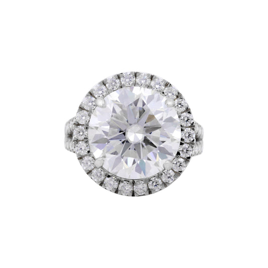 4.20 Ct Round Cut Lab Grown Diamond Ring - GEMHUB