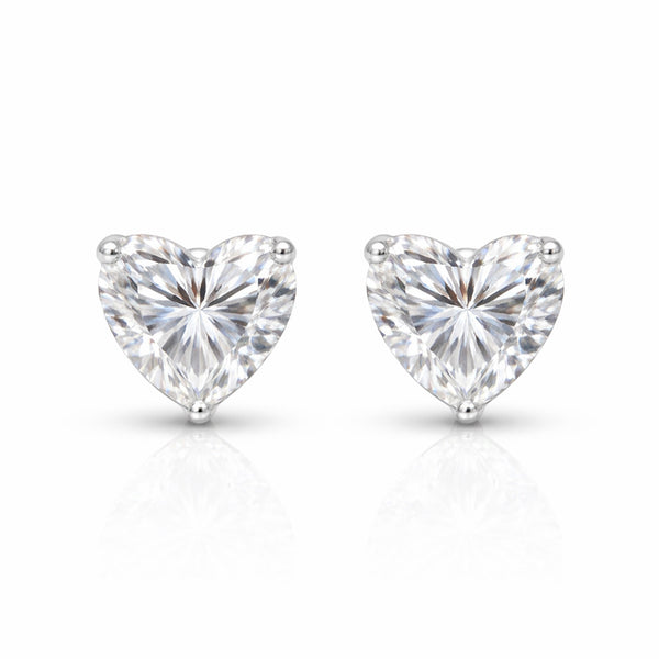 4 Ct Heart Cut Lab Grown Diamond Earrings - GEMHUB
