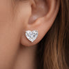 4 Ct Heart Cut Lab Grown Diamond Earrings - View 5