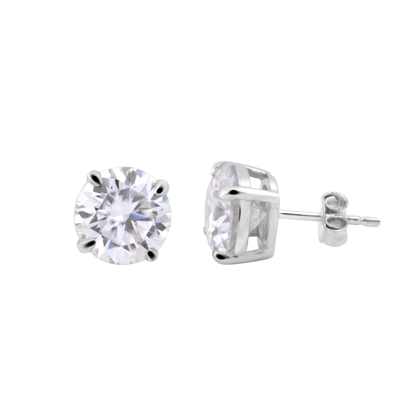 3 Ct Round Cut Lab Grown Diamond Earrings - GEMHUB