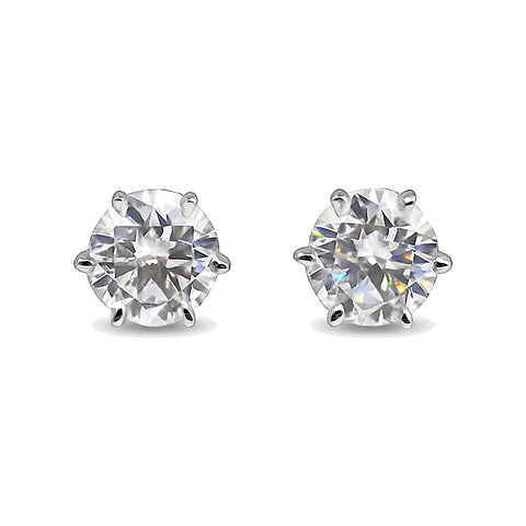 4.00 Ct Round Cut Lab Grown Diamond Earrings - GEMHUB