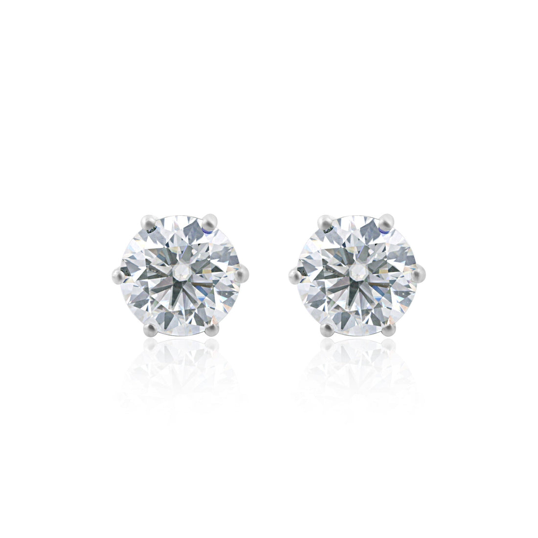 2 Ct Round Cut Lab Grown Diamond Earrings - GEMHUB
