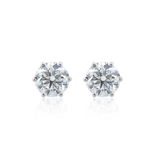 2 Ct Round Cut Lab Grown Diamond Earrings - GEMHUB