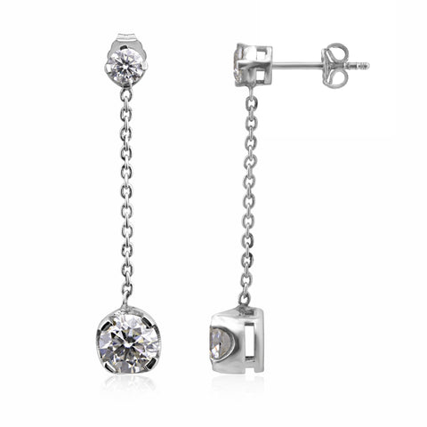 6 Ct Round Cut Lab Grown Diamond Earrings - GEMHUB