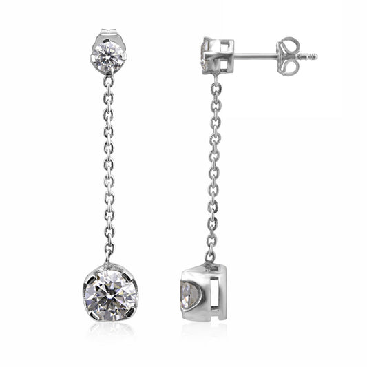 6 Ct Round Cut Lab Grown Diamond Earrings - GEMHUB