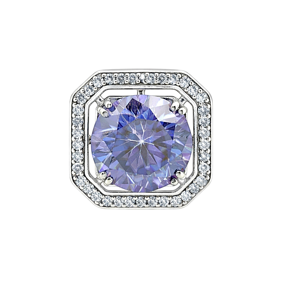 3 Ct Round Cut Blue Lab Grown Diamond Pendant - GEMHUB