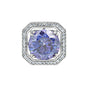 3 Ct Round Cut Blue Lab Grown Diamond Pendant — VS1 Clarity, 18k Gold Vermeil