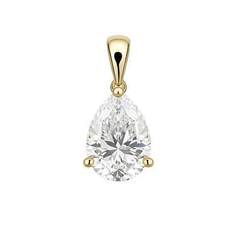 2 Ct Pear Cut Lab Grown Diamond Pendant - GEMHUB