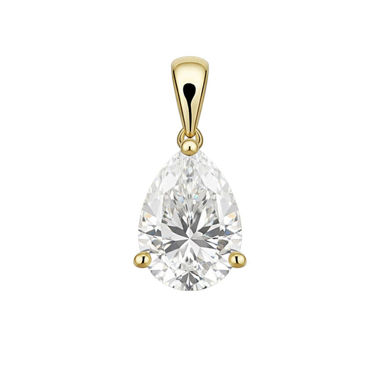 2 Ct Pear Cut Lab Grown Diamond Pendant - GEMHUB