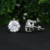 2 Ct Round Cut Lab Grown Diamond Earrings - View 3
