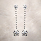 6 Ct Round Cut Lab Grown Diamond Earrings - View 3
