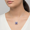 3 Ct Round Cut Blue Lab Grown Diamond Pendant - GEMHUB - View 5