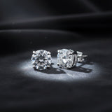 3 Ct Round Cut Lab Grown Diamond Earrings - View 5