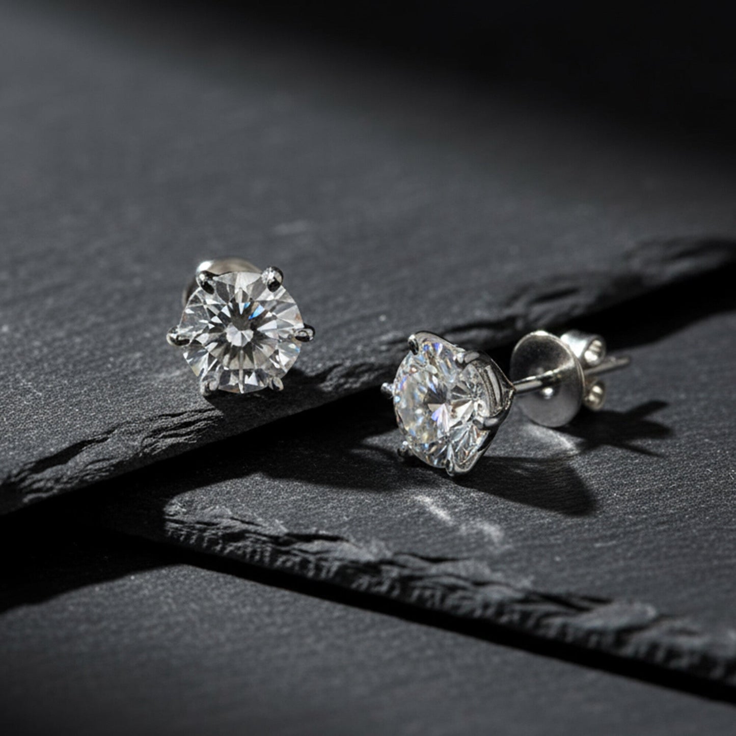 4.00 Ct Round Cut Lab Grown Diamond Earrings - View 5