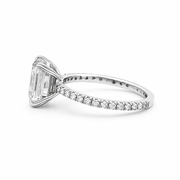 3.30 Ct Emerald Cut Lab Grown Diamond Ring - GEMHUB - View 2