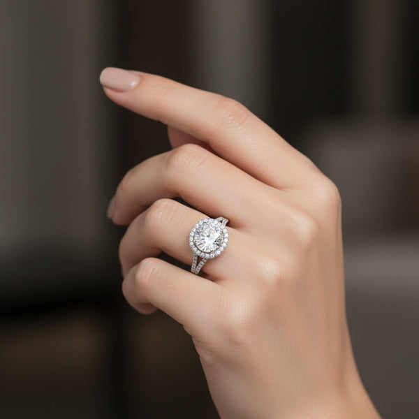 4.20 Ct Round Cut Lab Grown Diamond Ring - GEMHUB - View 6