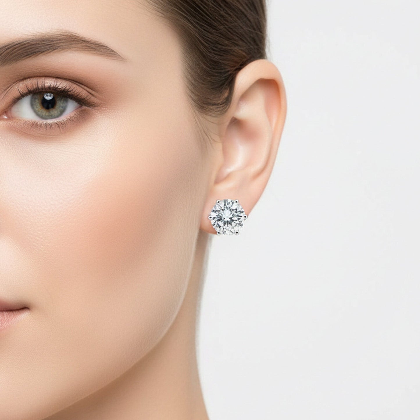 4.00 Ct Round Cut Lab Grown Diamond Earrings - View 6