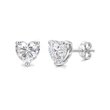 4 Ct Heart Cut Lab Grown Diamond Earrings - View 2