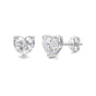 4 Ct Heart Cut Lab Grown Diamond Stud Earrings — VS1 Clarity, 18k Gold Vermeil